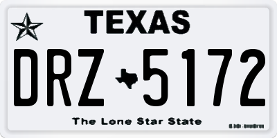 TX license plate DRZ5172
