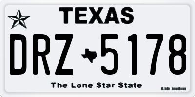 TX license plate DRZ5178