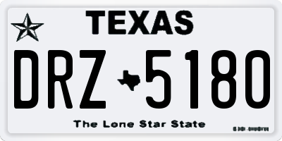 TX license plate DRZ5180