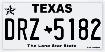 TX license plate DRZ5182