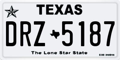 TX license plate DRZ5187