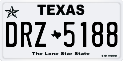 TX license plate DRZ5188