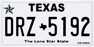 TX license plate DRZ5192