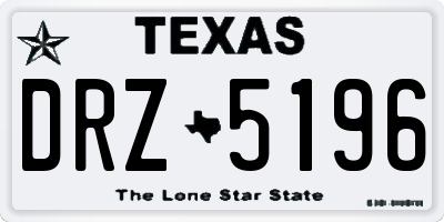 TX license plate DRZ5196