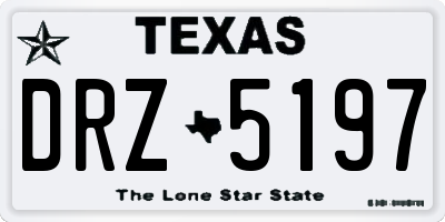 TX license plate DRZ5197