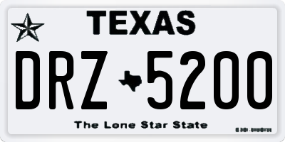 TX license plate DRZ5200