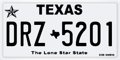 TX license plate DRZ5201