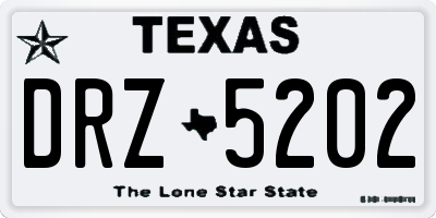 TX license plate DRZ5202