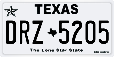 TX license plate DRZ5205