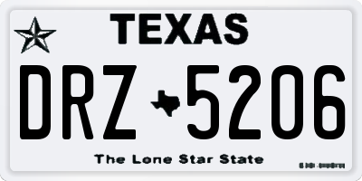 TX license plate DRZ5206
