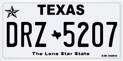 TX license plate DRZ5207