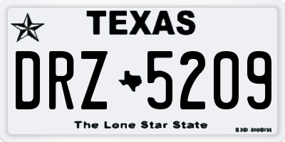 TX license plate DRZ5209