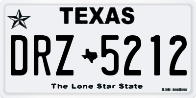 TX license plate DRZ5212