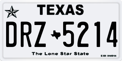 TX license plate DRZ5214