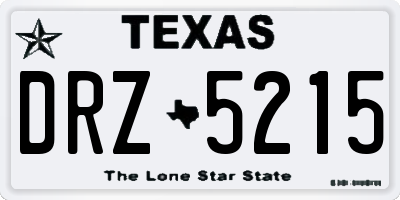 TX license plate DRZ5215