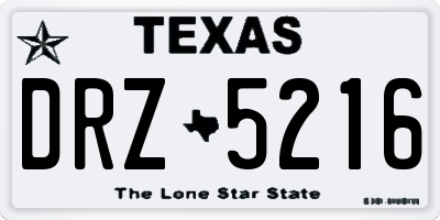 TX license plate DRZ5216