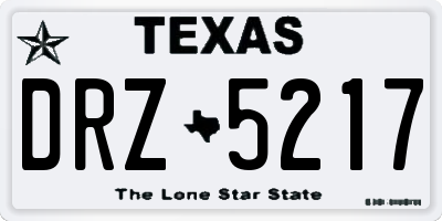 TX license plate DRZ5217