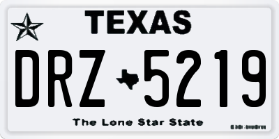 TX license plate DRZ5219