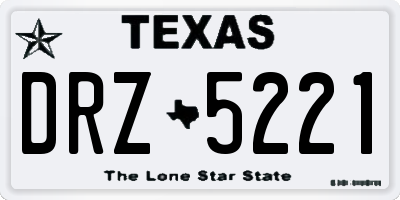 TX license plate DRZ5221