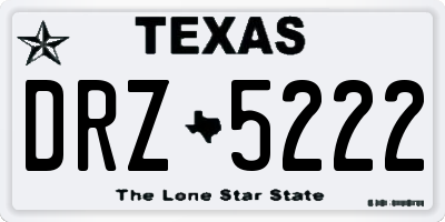 TX license plate DRZ5222