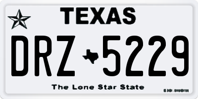 TX license plate DRZ5229