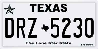 TX license plate DRZ5230