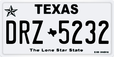 TX license plate DRZ5232