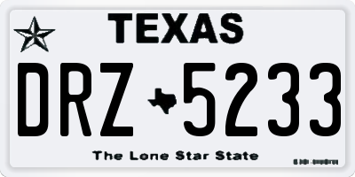 TX license plate DRZ5233