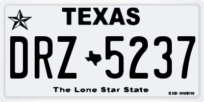 TX license plate DRZ5237