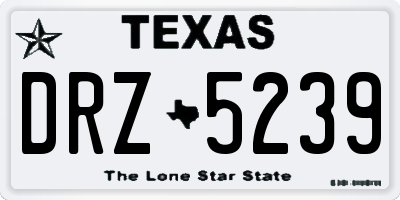 TX license plate DRZ5239