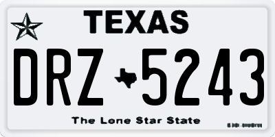 TX license plate DRZ5243