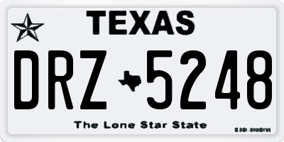 TX license plate DRZ5248