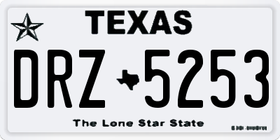 TX license plate DRZ5253