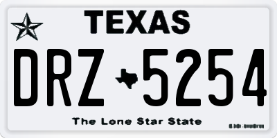 TX license plate DRZ5254