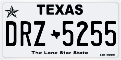 TX license plate DRZ5255