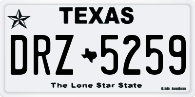 TX license plate DRZ5259