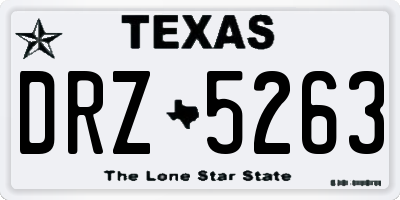 TX license plate DRZ5263