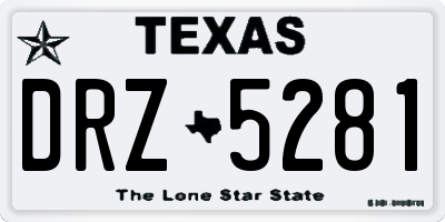 TX license plate DRZ5281
