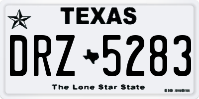 TX license plate DRZ5283