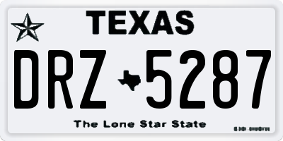 TX license plate DRZ5287