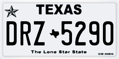 TX license plate DRZ5290