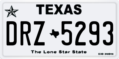TX license plate DRZ5293