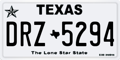 TX license plate DRZ5294