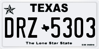 TX license plate DRZ5303