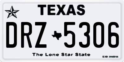 TX license plate DRZ5306
