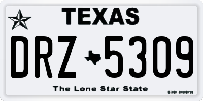 TX license plate DRZ5309