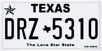 TX license plate DRZ5310
