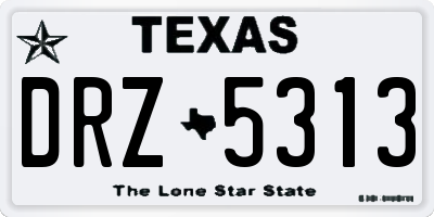 TX license plate DRZ5313