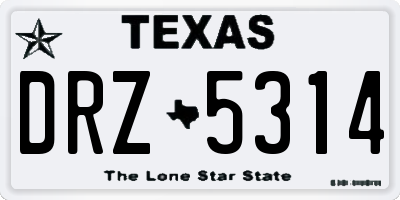 TX license plate DRZ5314