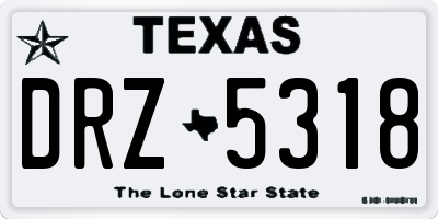 TX license plate DRZ5318